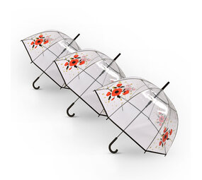 Discountershop 3x | Umbrella | Diameter 86 cm | Sturdy umbrella | transparent | rain accessories | polyester | Automatic umbrella | length 84cm Discountershop 3x | Umbrella | Diameter 86 cm | Sturdy umbrella | transparent | rain accessories | polyester | Automatic umbrella | length 84cm