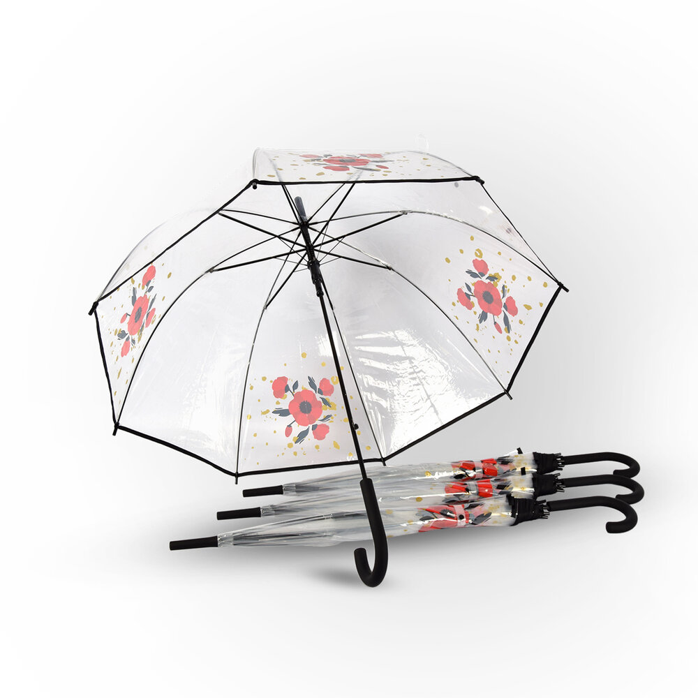 Discountershop 4x | Umbrella | Diameter 86 cm | Sturdy umbrella | transparent | rain accessories | polyester | Automatic umbrella | length 84cm Discountershop 4x | Umbrella | Diameter 86 cm | Sturdy umbrella | transparent | rain accessories | polyester | Automatic umbrella | length 84cm