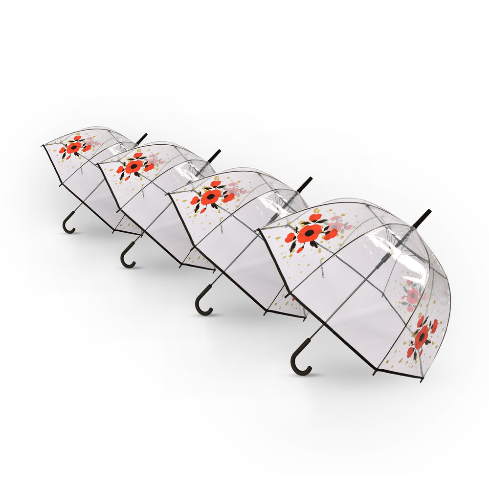 Discountershop 4x | Umbrella | Diameter 86 cm | Sturdy umbrella | transparent | rain accessories | polyester | Automatic umbrella | length 84cm Discountershop 4x | Umbrella | Diameter 86 cm | Sturdy umbrella | transparent | rain accessories | polyester | Automatic umbrella | length 84cm