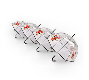 Discountershop 4x | Paraplu | Diameter 86 cm | Stevige paraplu | transparent | regenaccessoires | polyester | Automatische paraplu | lengte 84cm Discountershop 4x | Paraplu | Diameter 86 cm | Stevige paraplu | transparent | regenaccessoires | polyester | Automatische paraplu | lengte 84cm