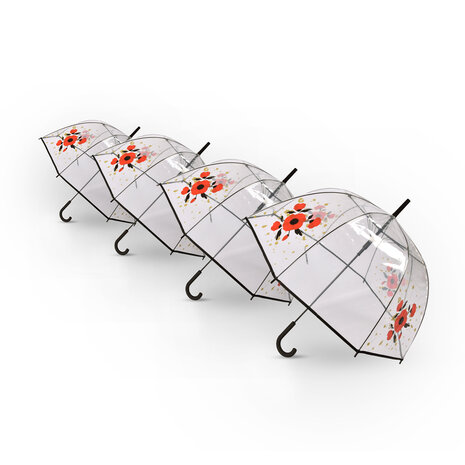 Discountershop 4x | Umbrella | Diameter 86 cm | Sturdy umbrella | transparent | rain accessories | polyester | Automatic umbrella | length 84cm Discountershop 4x | Umbrella | Diameter 86 cm | Sturdy umbrella | transparent | rain accessories | polyester | Automatic umbrella | length 84cm