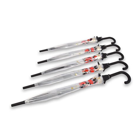 Discountershop 5x | Paraplu | Diameter 86 cm | Stevige paraplu | transparent | regenaccessoires | polyester | Automatische paraplu | lengte 84cm Discountershop 5x | Paraplu | Diameter 86 cm | Stevige paraplu | transparent | regenaccessoires | polyester | Automatische paraplu | lengte 84cm