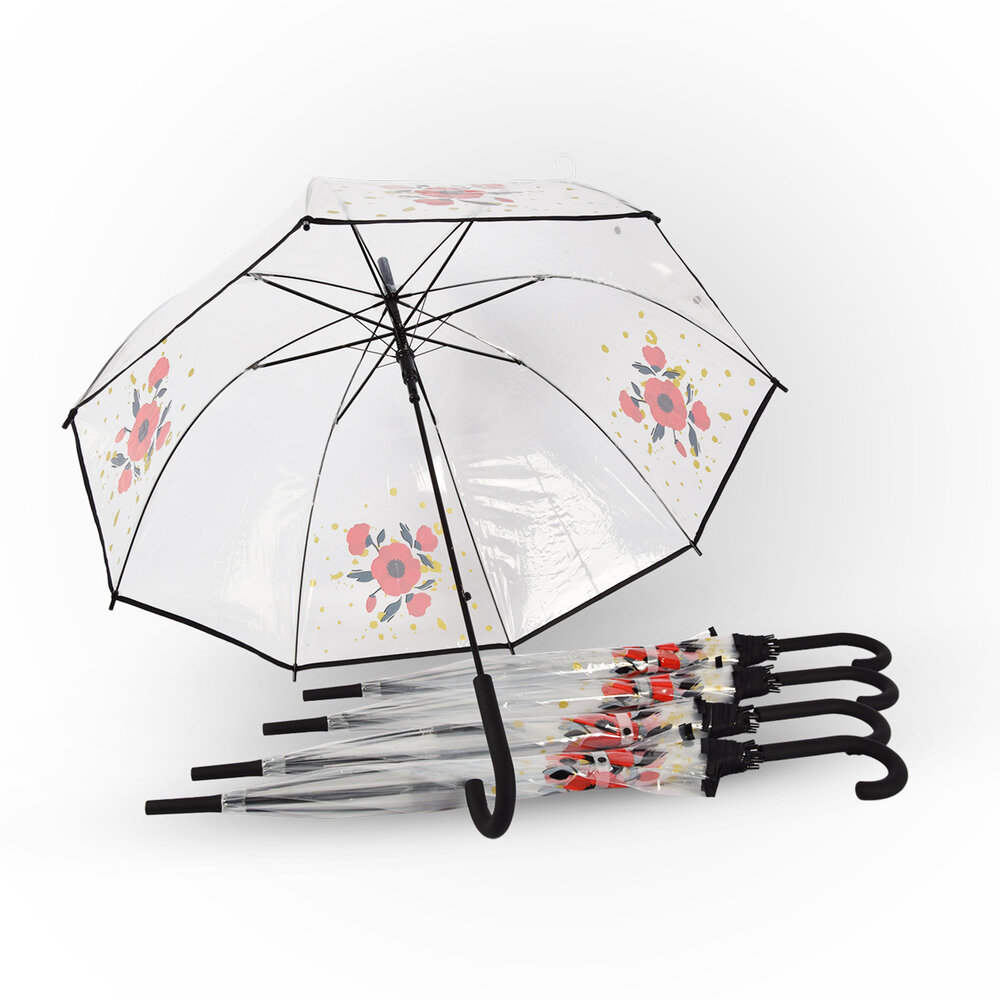 Discountershop 5x | Paraplu | Diameter 86 cm | Stevige paraplu | transparent | regenaccessoires | polyester | Automatische paraplu | lengte 84cm Discountershop 5x | Paraplu | Diameter 86 cm | Stevige paraplu | transparent | regenaccessoires | polyester | Automatische paraplu | lengte 84cm