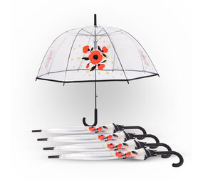 Discountershop 5x | Paraplu | Diameter 86 cm | Stevige paraplu | transparent | regenaccessoires | polyester | Automatische paraplu | lengte 84cm Discountershop 5x | Paraplu | Diameter 86 cm | Stevige paraplu | transparent | regenaccessoires | polyester | Automatische paraplu | lengte 84cm