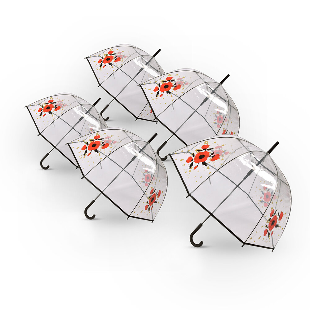 Discountershop 5x | Paraplu | Diameter 86 cm | Stevige paraplu | transparent | regenaccessoires | polyester | Automatische paraplu | lengte 84cm Discountershop 5x | Paraplu | Diameter 86 cm | Stevige paraplu | transparent | regenaccessoires | polyester | Automatische paraplu | lengte 84cm