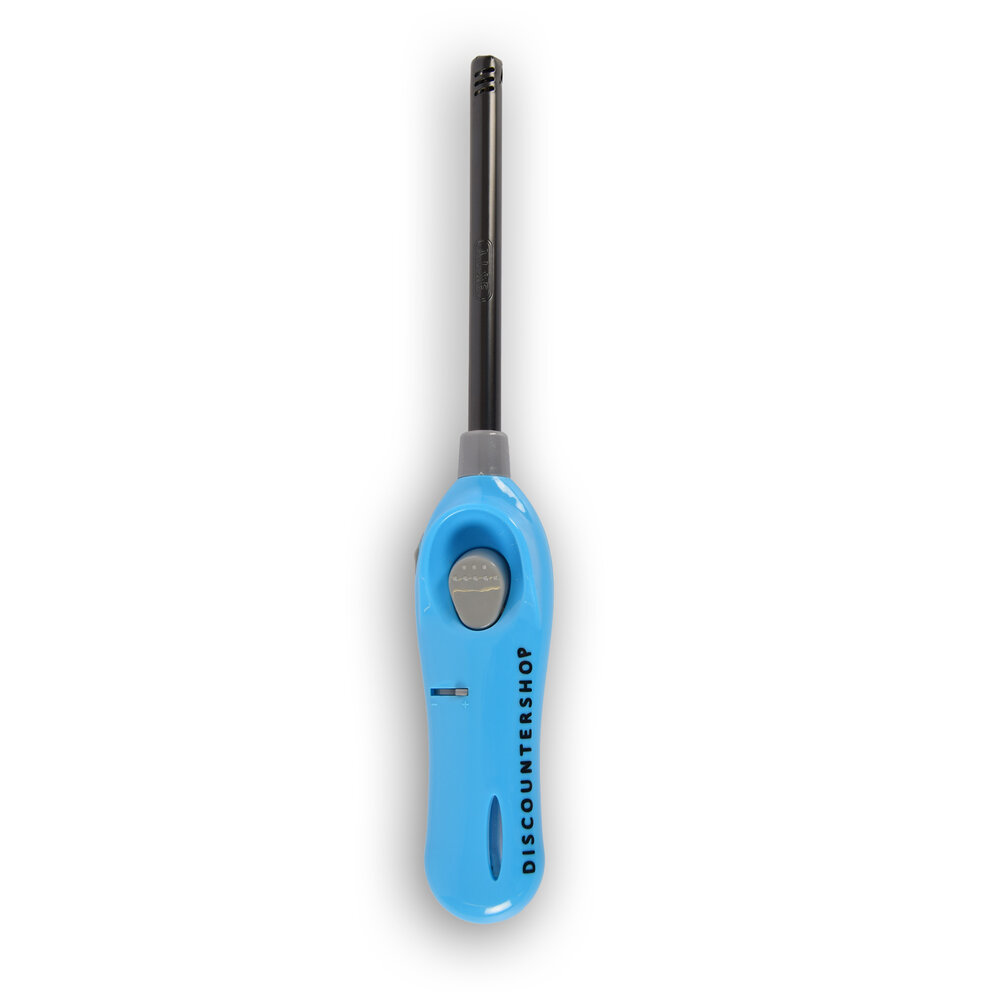 Discountershop BBQ Aansteker 26 cm met Kinderslot, Licht Gasmodel voor Barbecue, Kaarsen, Keuken, Camping en Outdoor Gebruik Sky Blauw