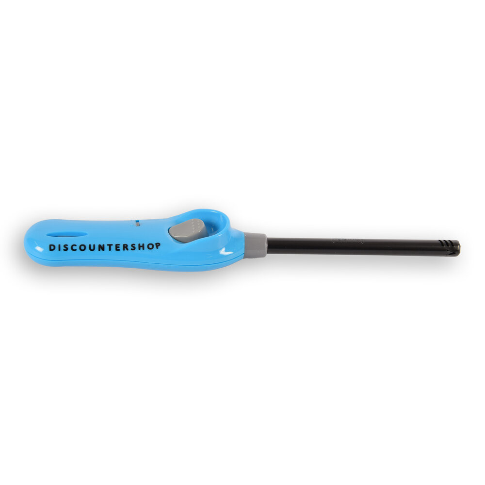 Discountershop BBQ Aansteker 26 cm met Kinderslot, Licht Gasmodel voor Barbecue, Kaarsen, Keuken, Camping en Outdoor Gebruik Sky Blauw