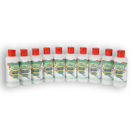 Discountershop 10 stuks varnish gloss 100ml | Acrylvernis | kunststof | voor kinderen en volwassen | 11.5cm*3.5cm Discountershop 10 stuks varnish gloss 100ml | Acrylvernis | kunststof | voor kinderen en volwassen | 11.5cm*3.5cm