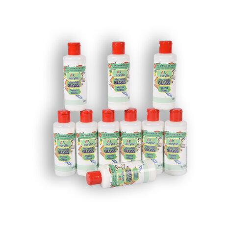 Discountershop 10 stuks varnish gloss 100ml | Acrylvernis | kunststof | voor kinderen en volwassen | 11.5cm*3.5cm Discountershop 10 stuks varnish gloss 100ml | Acrylvernis | kunststof | voor kinderen en volwassen | 11.5cm*3.5cm