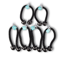 Discountershop 6 pieces | Triceps rope | black | Cable rope for triceps | Pull cord for multi-gym station | Triceps cable | Triceps cord | Maximum load: 200 kg | (length/width): 5/6.5 cm Discountershop 6 pieces | Triceps rope | black | Cable rope for triceps | Pull cord for multi-gym station | Triceps cable | Triceps cord | Maximum load: 200 kg | (length/width): 5/6.5 cm