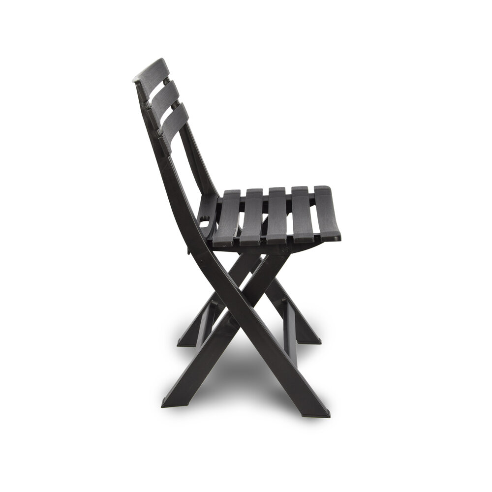 Discountershop Folding chair | Foldable chair | Camping chair | Garden chair | Black | Plastic | Sustainable | Comfortable | For indoors and outdoors | 44cm x 41cm x 78cm | Water resistant