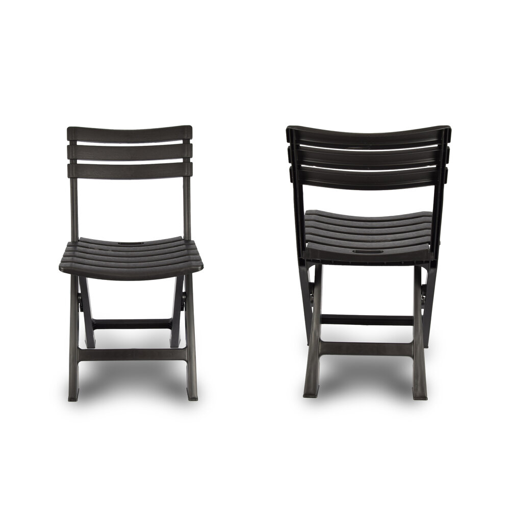 Discountershop Folding chair | Foldable chair | Camping chair | Garden chair | Black | Plastic | Sustainable | Comfortable | For indoors and outdoors | 44cm x 41cm x 78cm | Water resistant