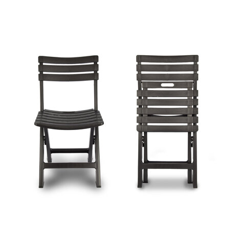 Discountershop Folding chair | Foldable chair | Camping chair | Garden chair | Black | Plastic | Sustainable | Comfortable | For indoors and outdoors | 44cm x 41cm x 78cm | Water resistant