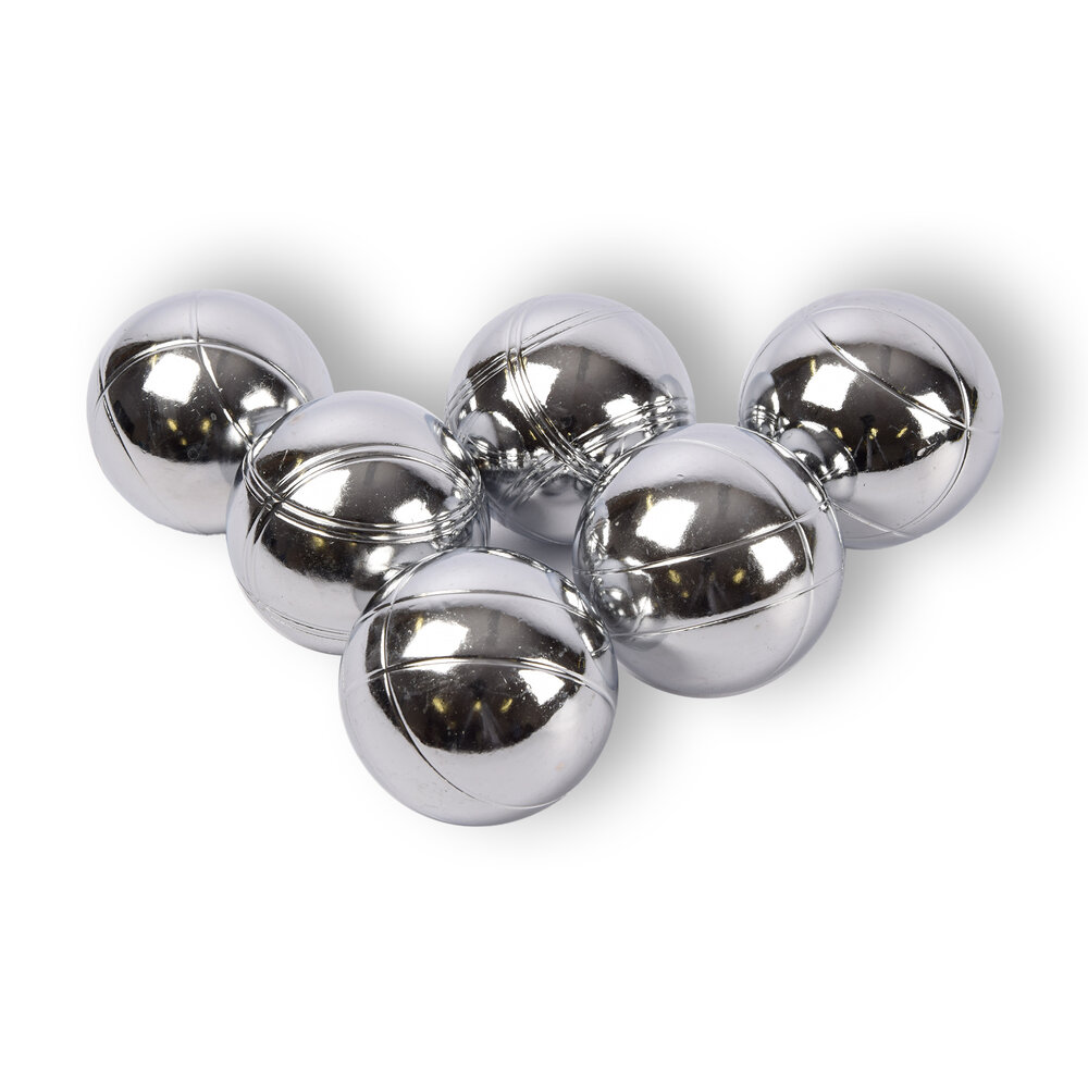 Discountershop Complete 6-delige Jeu-de-boules Set inclusief Jack/Cochonnet, Meetpen en Draagtas - 7.3 cm Bal Diameter - Afmeting Koffer 22.5cm x 14.5cm x 7cm