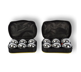 Discountershop 2 Sets Jeu de boules set | 6 Piece Jeu-de-boules set with Jack/Cochonnet, Measuring Pen and Carrying Bag per Piece - 7.3 cm Ball Diameter - Case: 22.5 cm x 14.5 cm x 7 cm Discountershop 2 Sets Jeu de boules set | 6 Piece Jeu-de-boules set with Jack/Cochonnet, Measuring Pen and Carrying Bag per Piece - 7.3 cm Ball Diameter - Case: 22.5 cm x 14.5 cm x 7 cm