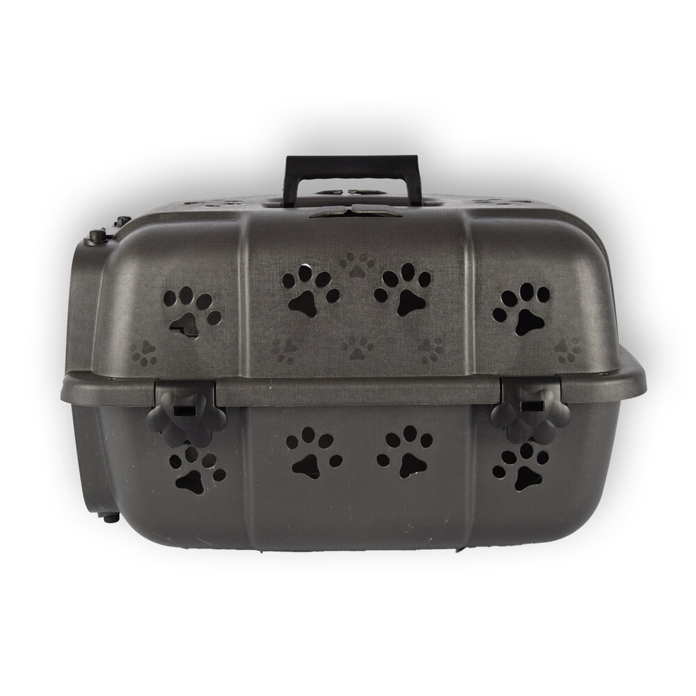 Discountershop Dog/Cat Crate and Travel Carrier in Black | Pet Transporter with Comfortable Handle and Lockable Doors | Ideal for Safe and Comfortable Transport | 48 cm x 30 cm x 32 cm