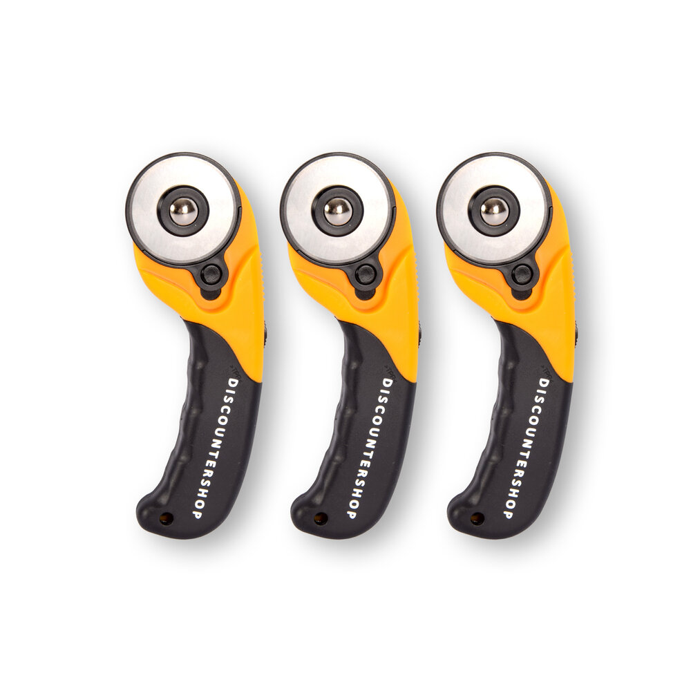 Discountershop 3 Pieces | Handy Roller Knife Set | Practical Rotary Cutter | Sustainable Knife Roll | Yellow & Black | 17cm x 1.8cm x 6cm Discountershop 3 Pieces | Handy Roller Knife Set | Practical Rotary Cutter | Sustainable Knife Roll | Yellow & Black | 17cm x 1.8cm x 6cm