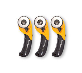 Discountershop 3 Pieces | Handy Roller Knife Set | Practical Rotary Cutter | Sustainable Knife Roll | Yellow & Black | 17cm x 1.8cm x 6cm Discountershop 3 Pieces | Handy Roller Knife Set | Practical Rotary Cutter | Sustainable Knife Roll | Yellow & Black | 17cm x 1.8cm x 6cm