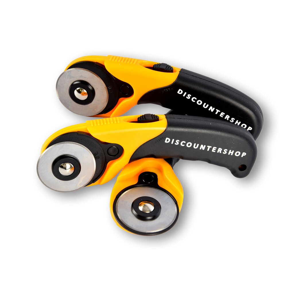 Discountershop 3 Pieces | Handy Roller Knife Set | Practical Rotary Cutter | Sustainable Knife Roll | Yellow & Black | 17cm x 1.8cm x 6cm Discountershop 3 Pieces | Handy Roller Knife Set | Practical Rotary Cutter | Sustainable Knife Roll | Yellow & Black | 17cm x 1.8cm x 6cm
