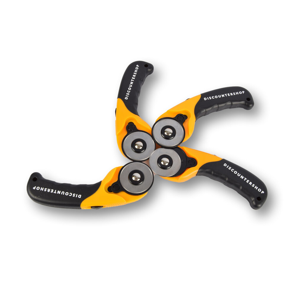 Discountershop 4 Pieces | Handy Roller Knife Set | Practical Rotary Cutter | Sustainable Knife Roll | Yellow & Black | 17cm x 1.8cm x 6cm Discountershop 4 Pieces | Handy Roller Knife Set | Practical Rotary Cutter | Sustainable Knife Roll | Yellow & Black | 17cm x 1.8cm x 6cm