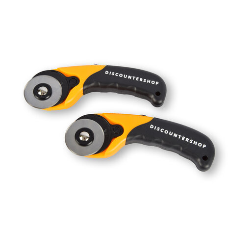 Discountershop 2 Stuks | Handige Rollermes Set | Praktische Rolmes | Duurzame Messenrol | Geel & Zwart | 17cm x 1.8cm x 6cm