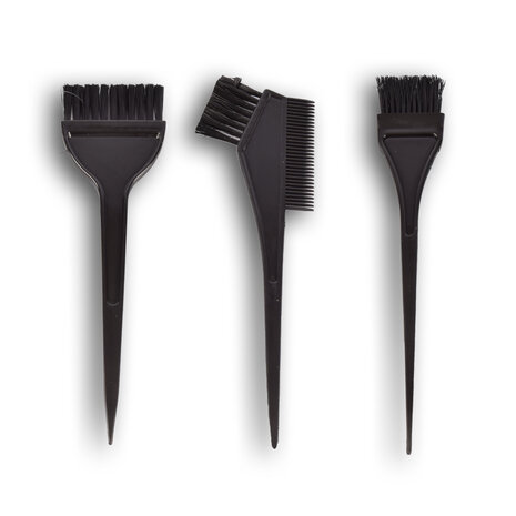 Discountershop Haarverfset 4-delig - 3 Kwasten & 1 Verfbakje - Geschikt voor Alle Haartypes - Zwart - Verf Set voor Lang & Kort Haar - Krullend & Steil Haar - Professioneel & Thuisgebruik