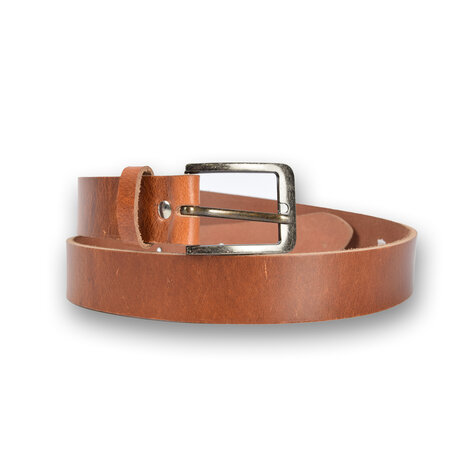 4 East 4East Unisex 100% Genuine buffalo leather  Belt - Tan Trouser Belt - Size 95 - Adjustable - 5 Holes - Total Length 112cm - For Women and Men