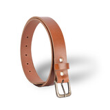 4 East 4East Unisex 100% Echt buffelleer Riem - Tan  Broekriem - Maat 105 - Verstelbaar - 5 Gaten - Totale Lengte 121cm - Voor Dames en Heren
