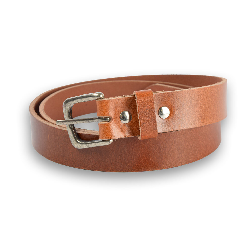 4 East 4East Unisex 100% Genuine buffalo leather Belt - Tan Trouser Belt - Size 105 - Adjustable - 5 Holes - Total Length 121cm - For Women and Men
