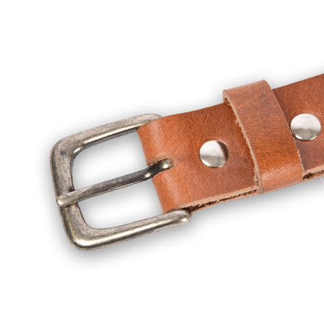 4 East 4East Unisex 100% Genuine buffalo leather Belt - Tan Trouser Belt - Size 95 - Adjustable - 5 Holes - Total Length 111cm - For Women and Men