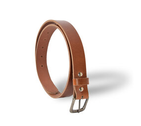 4 East 4East Unisex 100% Echt buffelleer  Riem - Tan  Broekriem - Maat 95 - Verstelbaar - 5 Gaten - Totale Lengte 111cm - Voor Dames en Heren