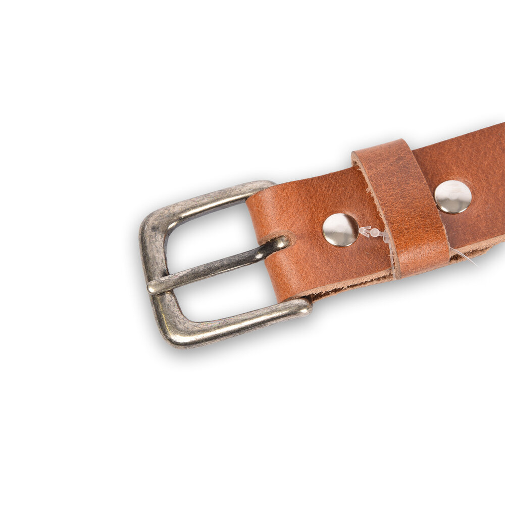 4 East 4East Unisex 100% Genuine buffalo leather Belt - Tan Trouser Belt - Size 85 - Adjustable - 5 Holes - Total Length 101cm - For Women and Men