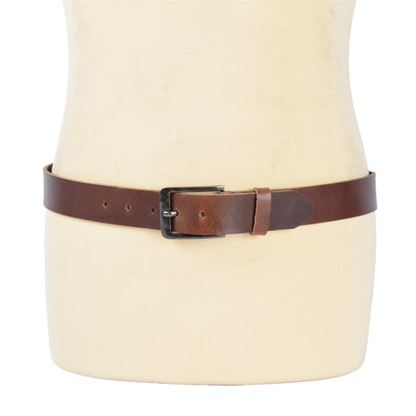 4 East 4East Unisex 100% Genuine buffalo leather  Belt - Brown Trouser Belt - Size 115 - Adjustable - 5 Holes - Total Length 131cm - For Women and Men