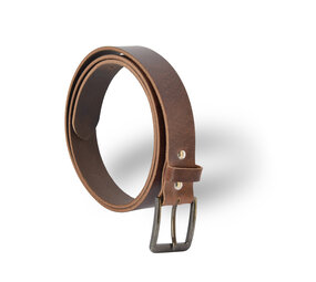 4 East 4East Unisex 100% Genuine buffalo leather  Belt - Brown Trouser Belt - Size 115 - Adjustable - 5 Holes - Total Length 131cm - For Women and Men