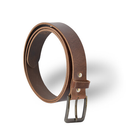 RAK SPORTSWEAR Leren herenriem 100% echte klassieke 40 mm gesp voor jeans en kledingbroeken, bruin, 100CM, Fit Hosen Taillengröße fit 28''-32