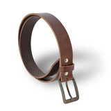 4 East 4East Unisex 100% Echt buffelleer Riem – bruin Broekriem - Maat 95 - Verstelbaar - 5 Gaten - Totale Lengte 112cm - Voor Dames en Heren