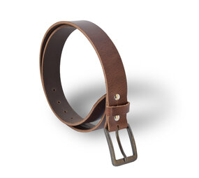 4 East 4East Unisex 100% Genuine buffalo leather Belt - brown Trouser Belt - Size 95 - Adjustable - 5 Holes - Total Length 112cm - For Women and Men