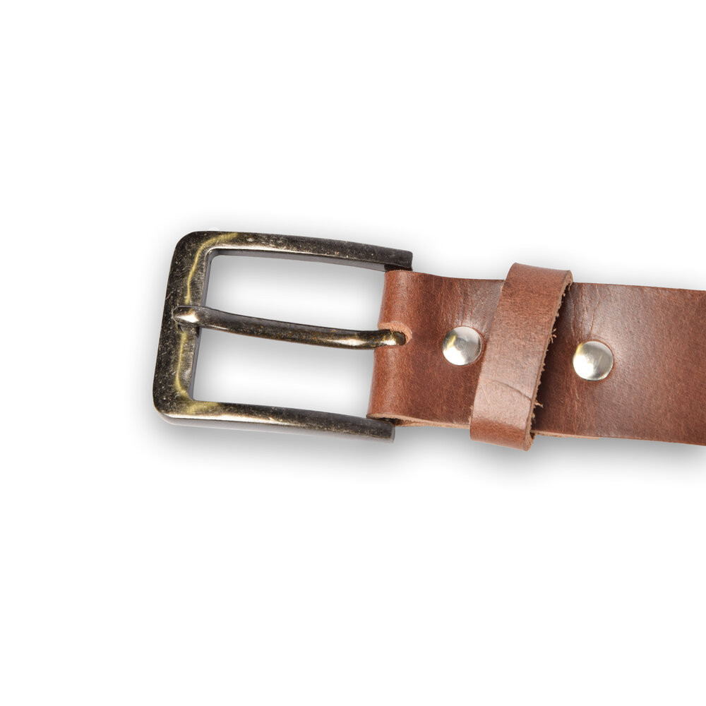 4 East 4East Unisex 100% Genuine buffalo leather Belt - brown Trouser Belt - Size 85 - Adjustable - 5 Holes - Total Length 101cm - For Women and Men