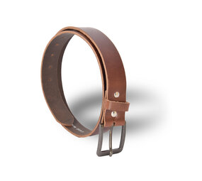 4 East 4East Unisex 100% Genuine buffalo leather Belt - brown Trouser Belt - Size 85 - Adjustable - 5 Holes - Total Length 101cm - For Women and Men