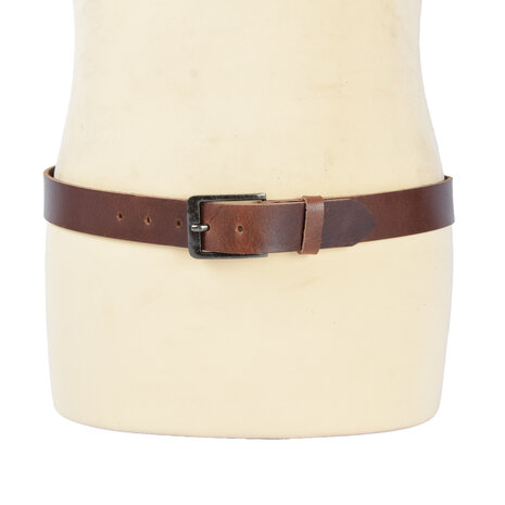 4 East 4East Unisex 100% Echt buffelleer Riem – bruin Broekriem - Maat 85 - Verstelbaar - 5 Gaten - Totale Lengte 101cm - Voor Dames en Heren