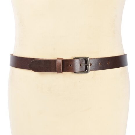 4 East 4East Unisex 100% Echt buffelleer Riem – bruin Broekriem - Maat 115 - Verstelbaar - 5 Gaten - Totale Lengte 131cm - Voor Dames en Heren