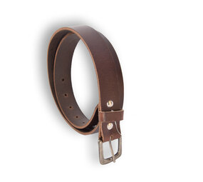 4 East 4East Unisex 100% Echt buffelleer Riem - Bruin Broekriem - Maat 85 - Verstelbaar - 5 Gaten - Totale Lengte 101cm - Voor Dames en Heren