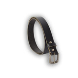 4 East 4East Unisex 100% Genuine buffalo leather Belt - black Trouser Belt - Size 105 - Adjustable - 5 Holes - Total Length 121cm - For Women and Men