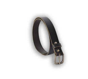 4 East 4East Unisex 100% Genuine buffalo leather Belt - black Trouser Belt - Size 105 - Adjustable - 5 Holes - Total Length 121cm - For Women and Men