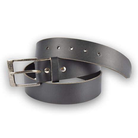 4 East 4East Unisex 100% Echt buffelleer Riem - zwarte Broekriem - Maat 105 - Verstelbaar - 5 Gaten - Totale Lengte 101cm - Voor Dames en Heren - 4cm Breedte Broekriem