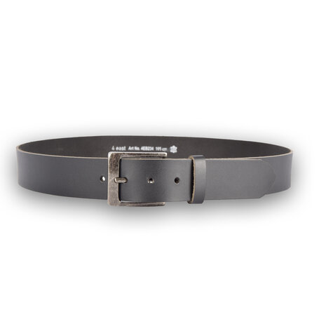 4 East 4East Unisex 100% Echt buffelleer Riem - zwarte Broekriem - Maat 105 - Verstelbaar - 5 Gaten - Totale Lengte 101cm - Voor Dames en Heren - 4cm Breedte Broekriem