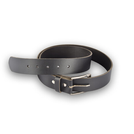 4 East 4East Unisex 100% Echt buffelleer Riem - zwarte Broekriem - Maat 105 - Verstelbaar - 5 Gaten - Totale Lengte 115cm - Voor Dames en Heren - 4cm Breedte Broekriem