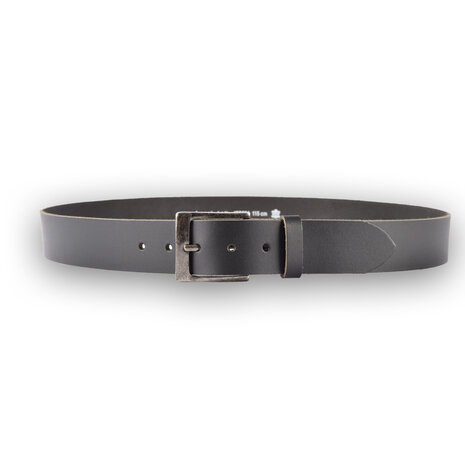 4 East 4East Unisex 100% Echt Lederen Riem - zwarte Broekriem - Maat 105 - Verstelbaar - 5 Gaten - Totale Lengte 115cm - Voor Dames en Heren - 4cm Breedte Broekriem