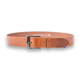 4 East 4East Unisex 100% Echt buffelleer Riem - tan Broekriem - Maat 95 - Verstelbaar - 5 Gaten - Totale Lengte 111cm - Voor Dames en Heren - 4cm Breedte Broekriem