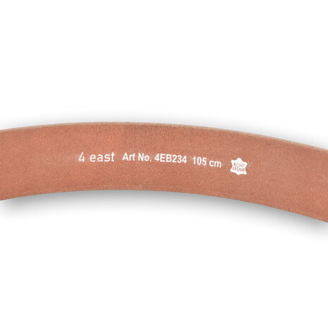4 East 4East Unisex 100%  Genuine buffalo leather Belt - tan Trouser Belt - Size 105 - Adjustable - 5 Holes - Total Length 120cm - For Women and Men - 4cm Width Trouser Belt
